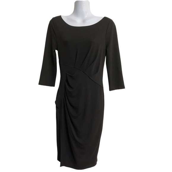 Le Chateau Black Wrap style Dress with lining, some stretch - Picture 1 of 5